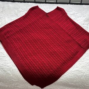 Women's Red Cable Knit Sweater